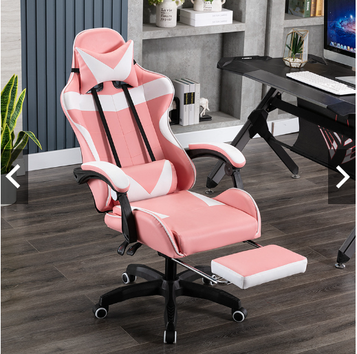 Ghế Chơi Game , Ghế Làm Việc Cao Cấp Nệm Bọt Biển , Kèm Gối Mát Xa Lưng , Ghế Chơi Game Bọc Da PU Cao Cấp