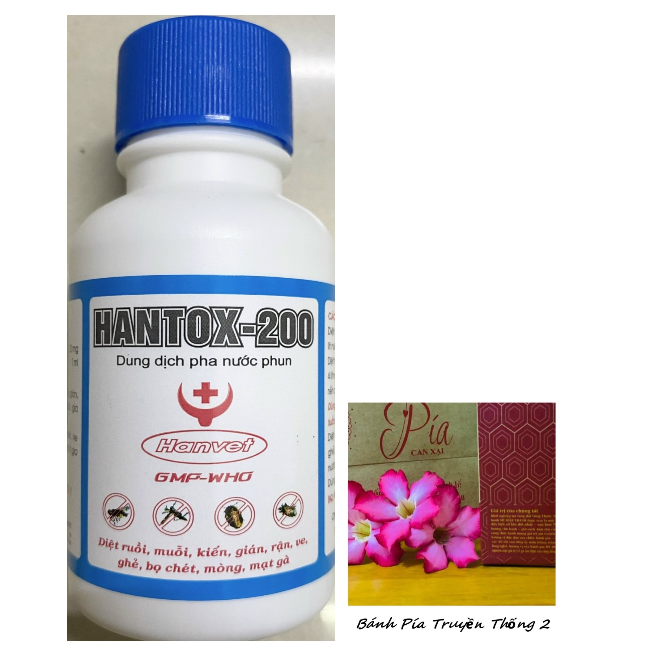 Hantox-200 - diệt ruồi, muỗi, kiến, gián, rận, ve, ghẻ, bọ chét, mòng, mạt gà - #069b# 100ml