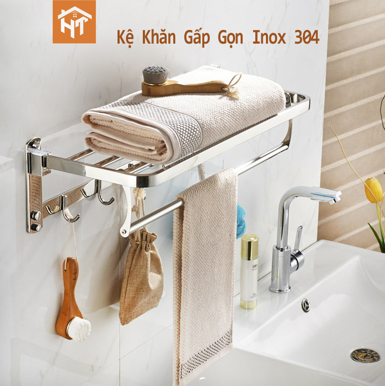 [HCM][SUS304] Giàn vắt khăn phòng tắm Inox 304 sáng bóng & dày dặn & đa chức năng & bảo hành 1 năm
