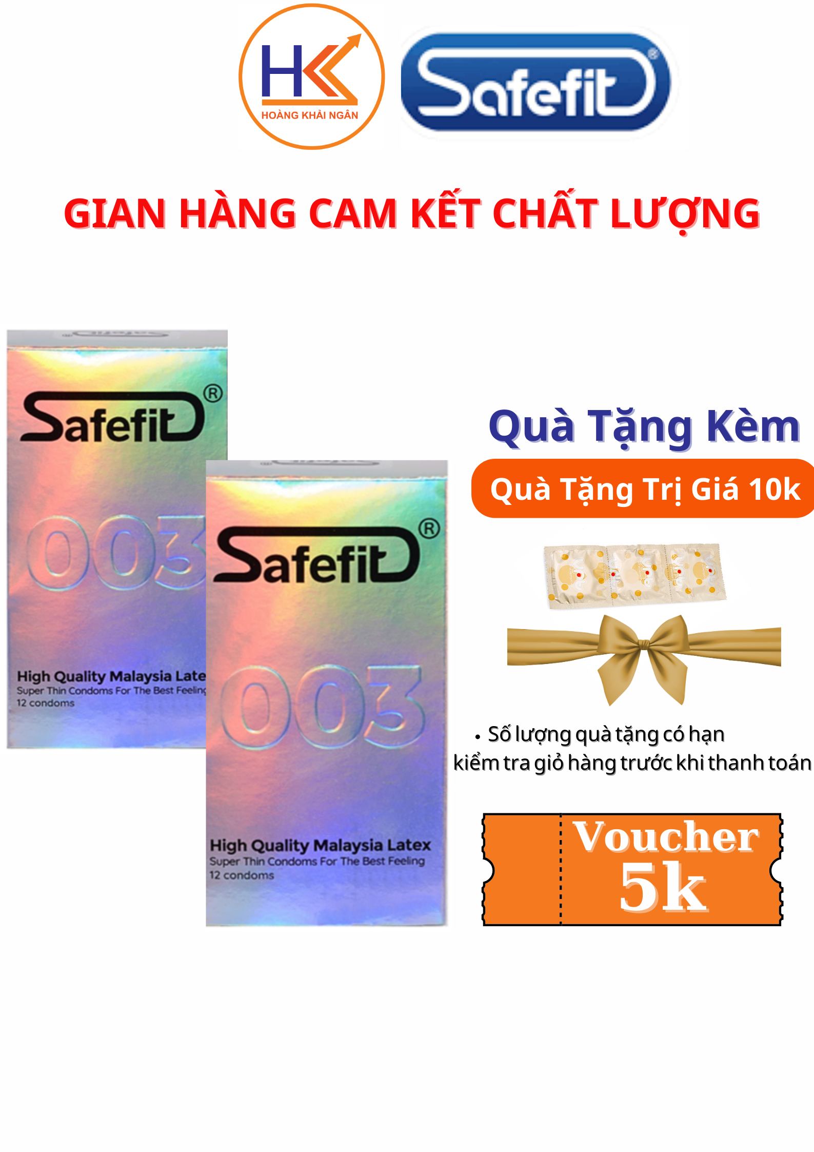 MUA 1 TẶNG 1 Bao cao su cực siêu mỏng Safefit 0.029mm - 12 chiếc