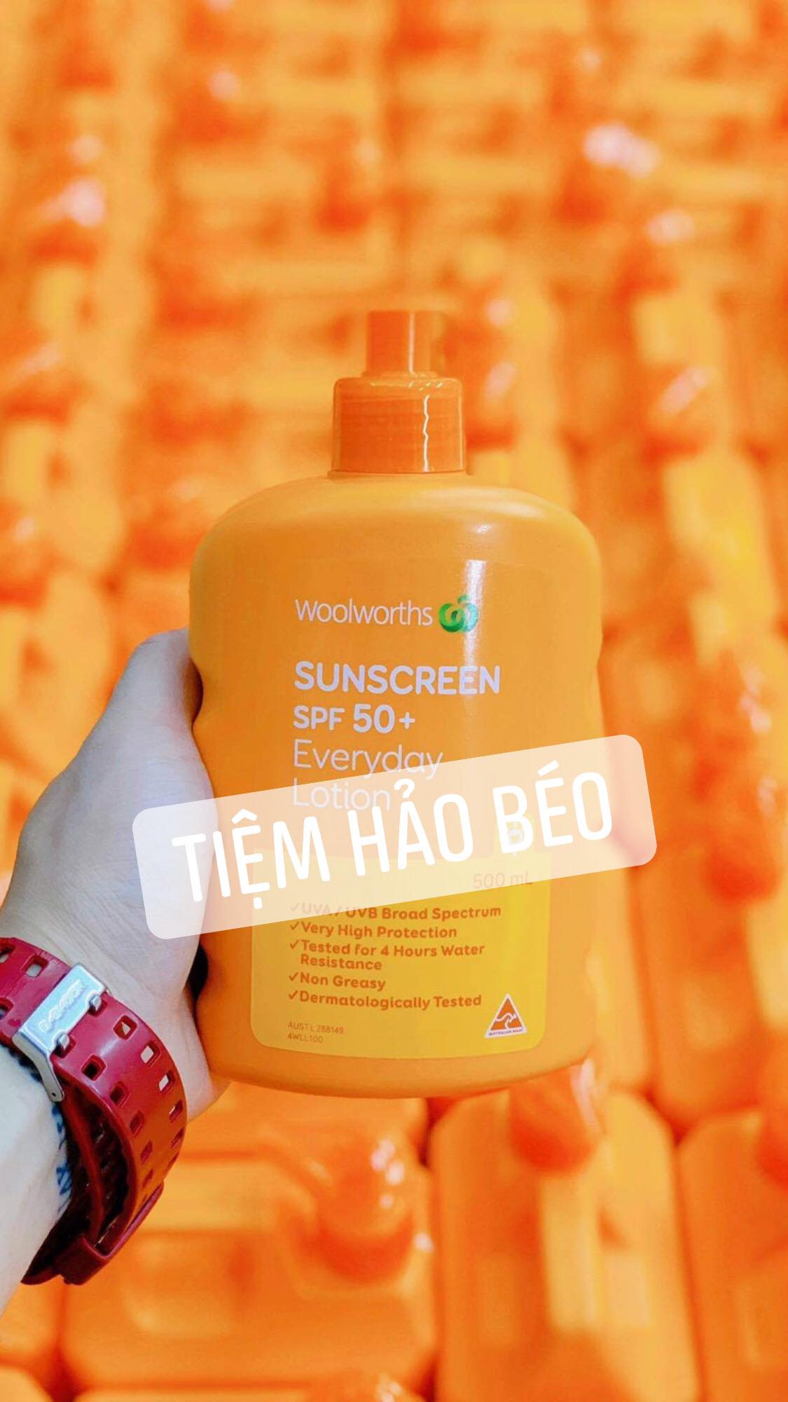 Kem Chống Nắng body Woolworths nội địa Úc 50SPF+