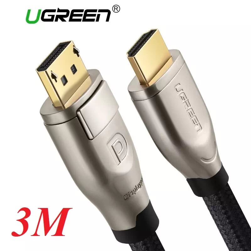Ugreen 40435 3m màu đen cáp chuyển đổi displayport 1.2 sang hdmi 2.0 cao cấp dp111