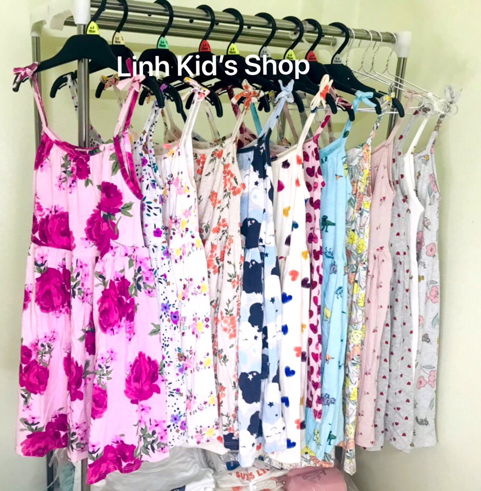 [FREESHIP SIZE ĐẠI] Váy đầm hai dây cho bé gái từ 15-40kg
