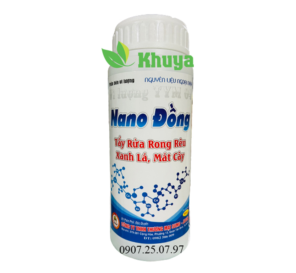 Phân bón vi lượng NANO Đồng 500ml Tầy Rong Rêu - Xanh lá - Mát cây