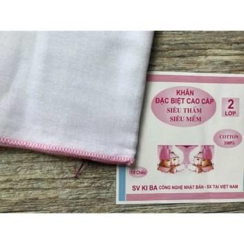 Set 10 khăn sữa Kiba 2, 3, 4 lớp cho bé