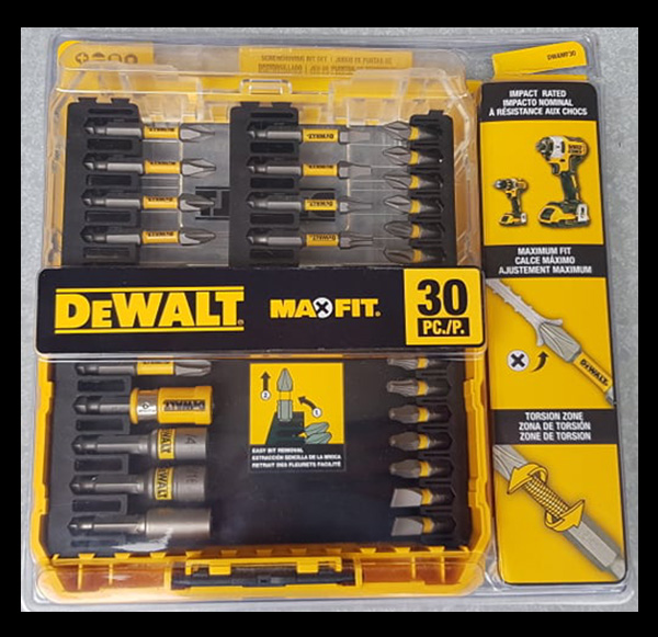 Bộ mũi bắt vít, 30 món cho máy bắt vít , bulong có từ, dewalt chính hãng dwamf30