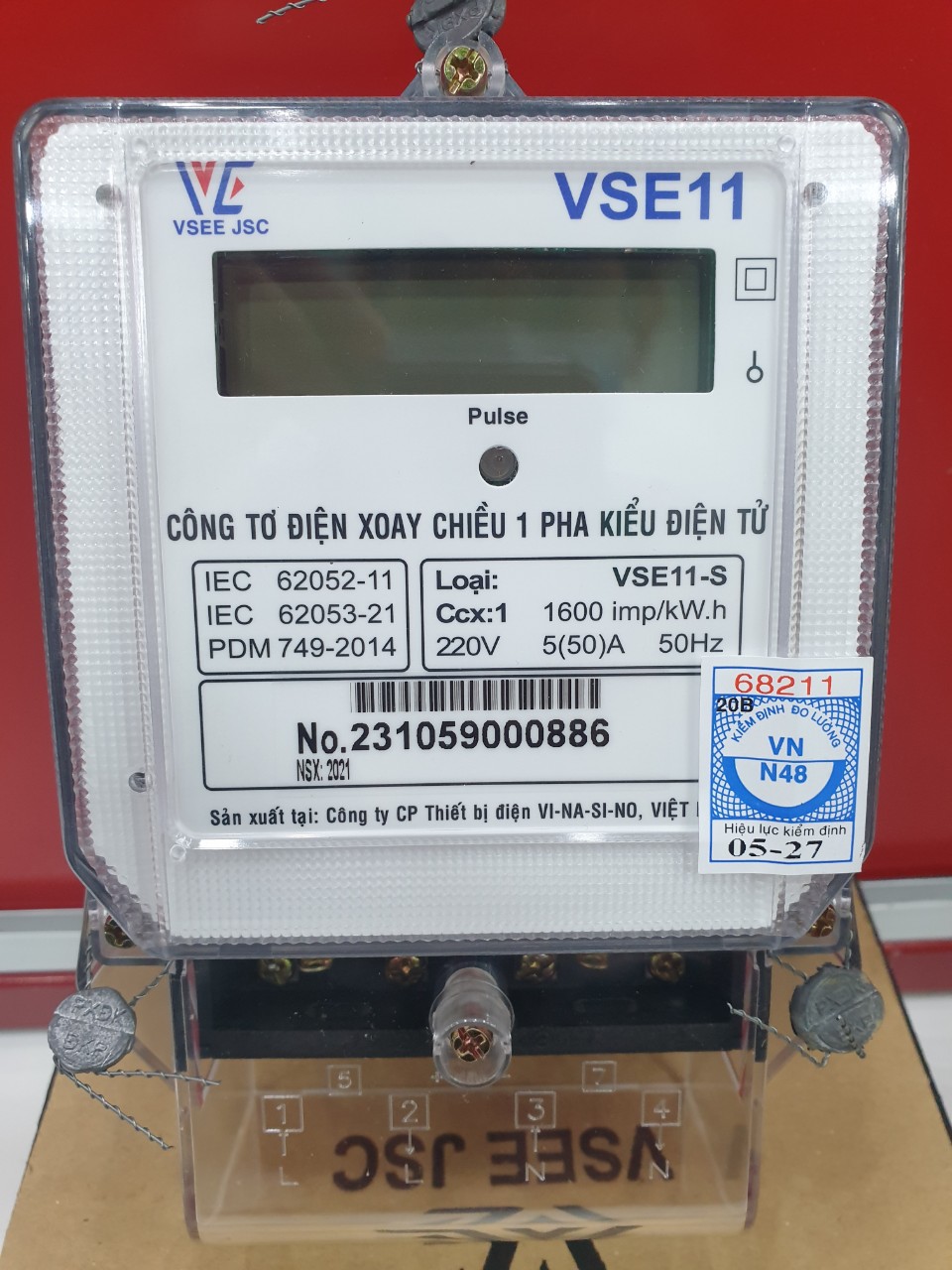 Công tơ điện tử 1 pha vse11-s. đã có kiểm định điện lực.