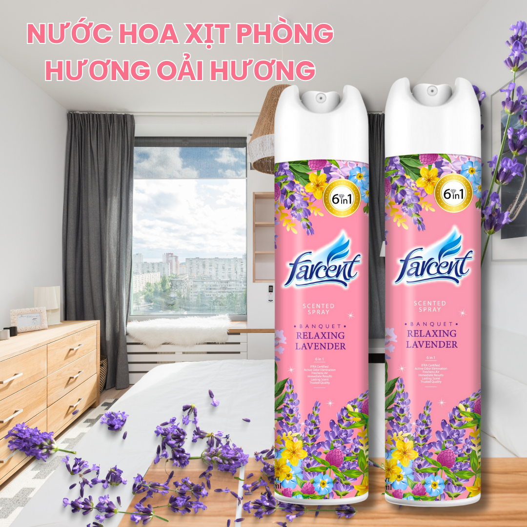 Nước hoa xịt phòng Farcent 320ml-Hương lavender