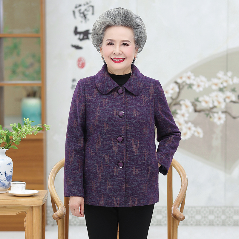 Áo khoác dạ len cho bà cho mẹ lịch sự ad22 - hàng quảng châu cao cấp.