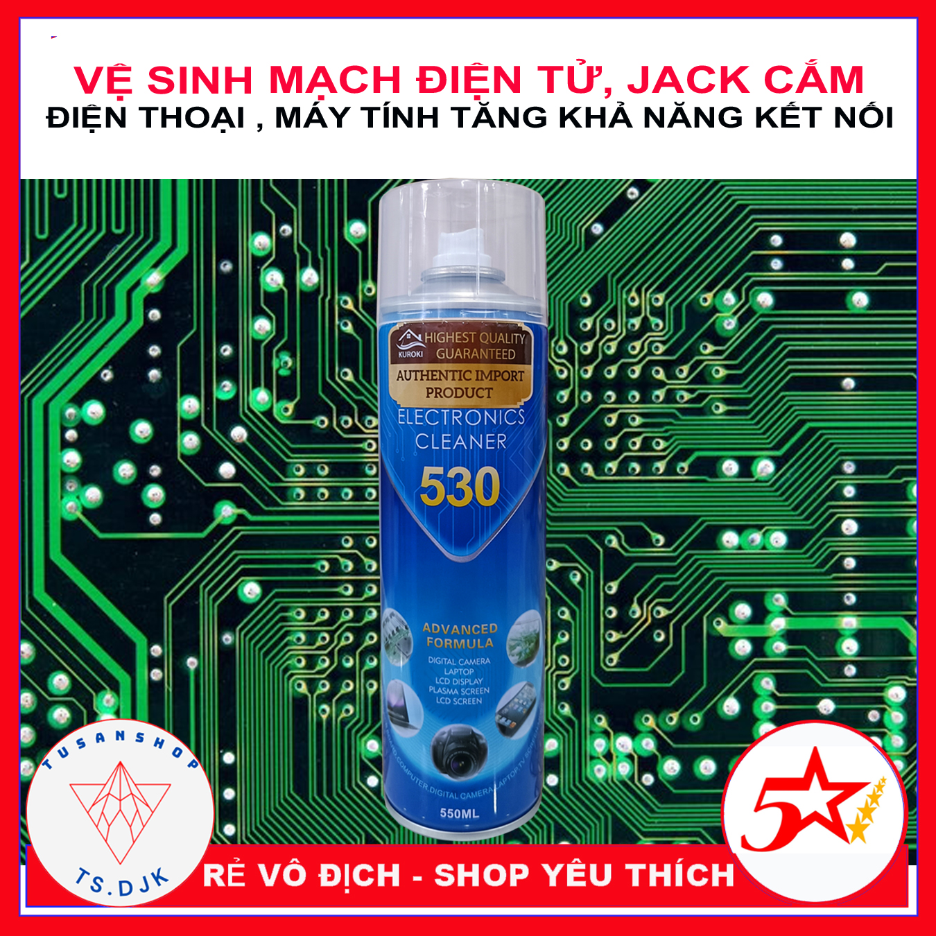 [SIÊU SẠCH] Vệ Sinh Bo Mạch Điện Tử - Chai Xịt Tẩy Rửa Bo Mạch, Điểm Tiếp Xúc Điện Tử,vệ sinh tivi, máy tính, máy ảnh, laptop - Herios Electronics Clean - TUSAN SHOP