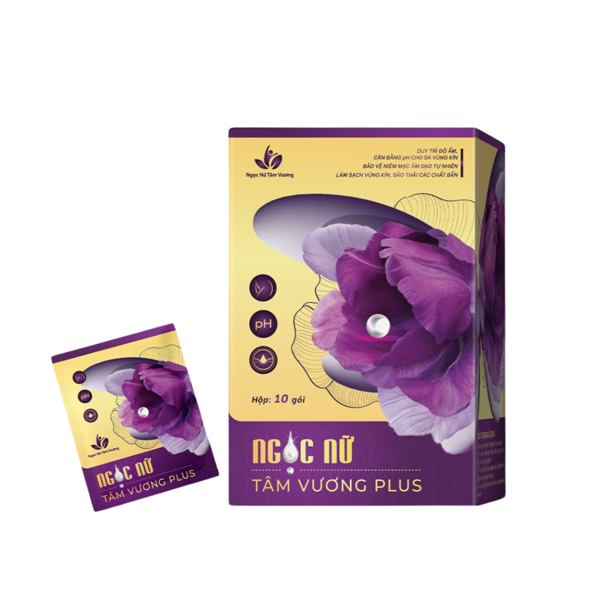    Mẫu Mới  Viên Đặt Se Khít Ngọc Nữ Tâm Vương Plus Hộp 10V - Đẩy Viêm Sạch Sẽ Vùng Kín - Viên Đặt Phụ Khoa NNTV 