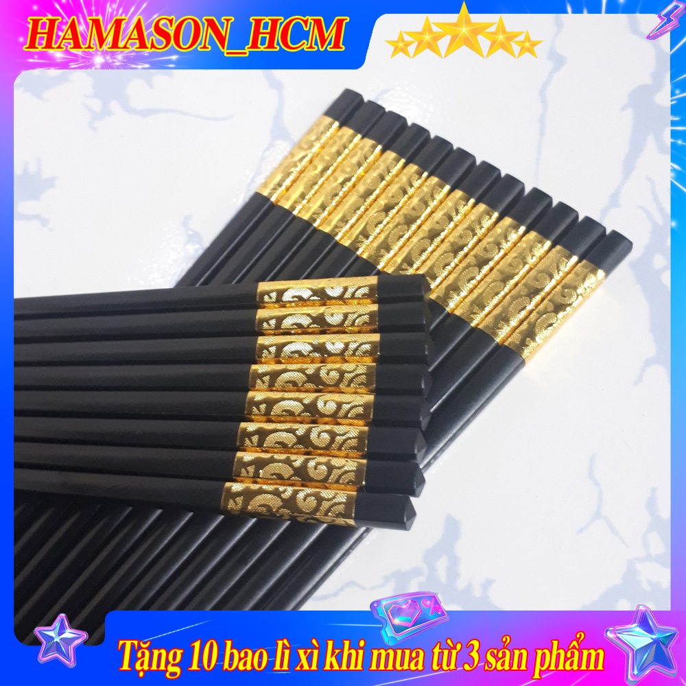 Bộ 10 đôi đũa nhựa và sợi thủy tinh chịu nhiệt 180 độ chống mốc KIKKOMAN xuất Nhật