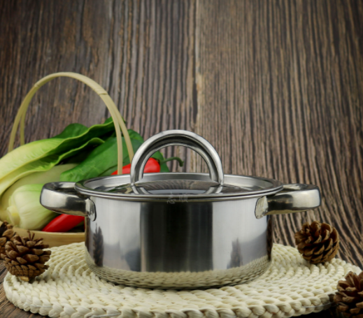 Nồi Inox Cao Cấp. Đường Kính 18cm Tay Cầm Cách Nhiệt Inox dày Có Lỗ Thoát Hơi- Nồi nấu súp phở