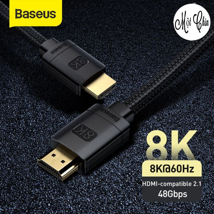Cáp chuyển đổi baseus hdmi to hdmi cáp hdmi 2.1 8k 8k/60hz 4k/120hz 48gbps bộ chia màn hình cho laptop ps5 ps4....