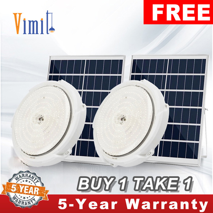 Vimite 500W 3 Color đèn năng lượng mặt trời trong nhà Đèn trần Led năng lượng mặt trời Đèn điều khiển từ xa Đèn phòng trong nhà Cho ngôi nhà Phòng ngủ Hành lang Ban công LED Solar Ceiling Light