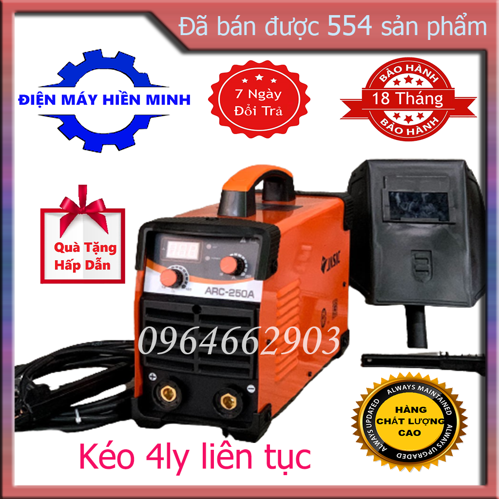 Máy Hàn Que 4ly liên tục Jasic Arc 250A - Máy hàn điện tử 2 núm chỉnh dòng mối hàn đẹp - Bảo hành 12 tháng