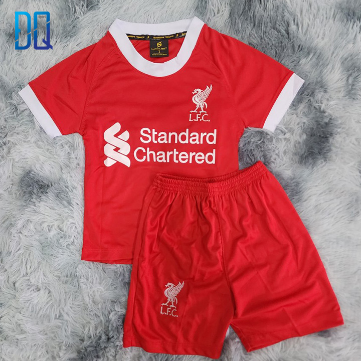 Bộ quần áo bóng đá CLB Liverpool thun lạnh trẻ em mẫu mới 2023 - 2024 quần áo đá banh trẻ em