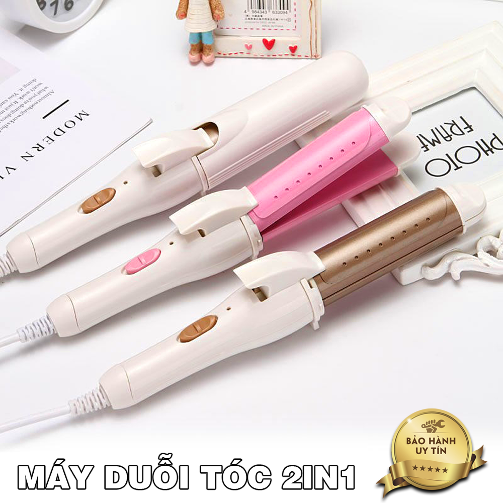 Máy duỗi tóc máy uốn tóc 2 trong 1 kèm vỏ bảo vệ cao cấp bảo hành chính hãng