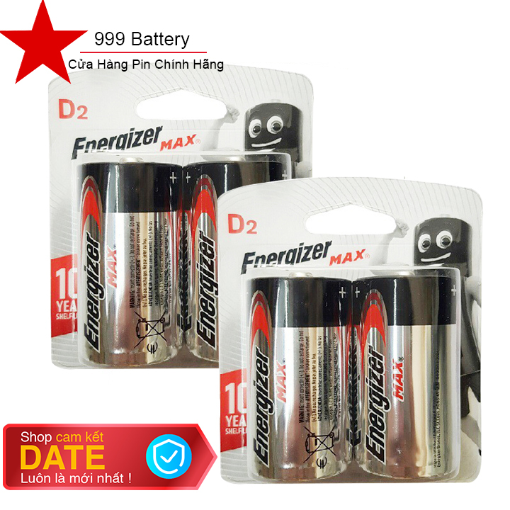 Combo 2 vỉ pin đại D LR20 Energizer Alkaline chính hãng (1 vỉ 2 viên)
