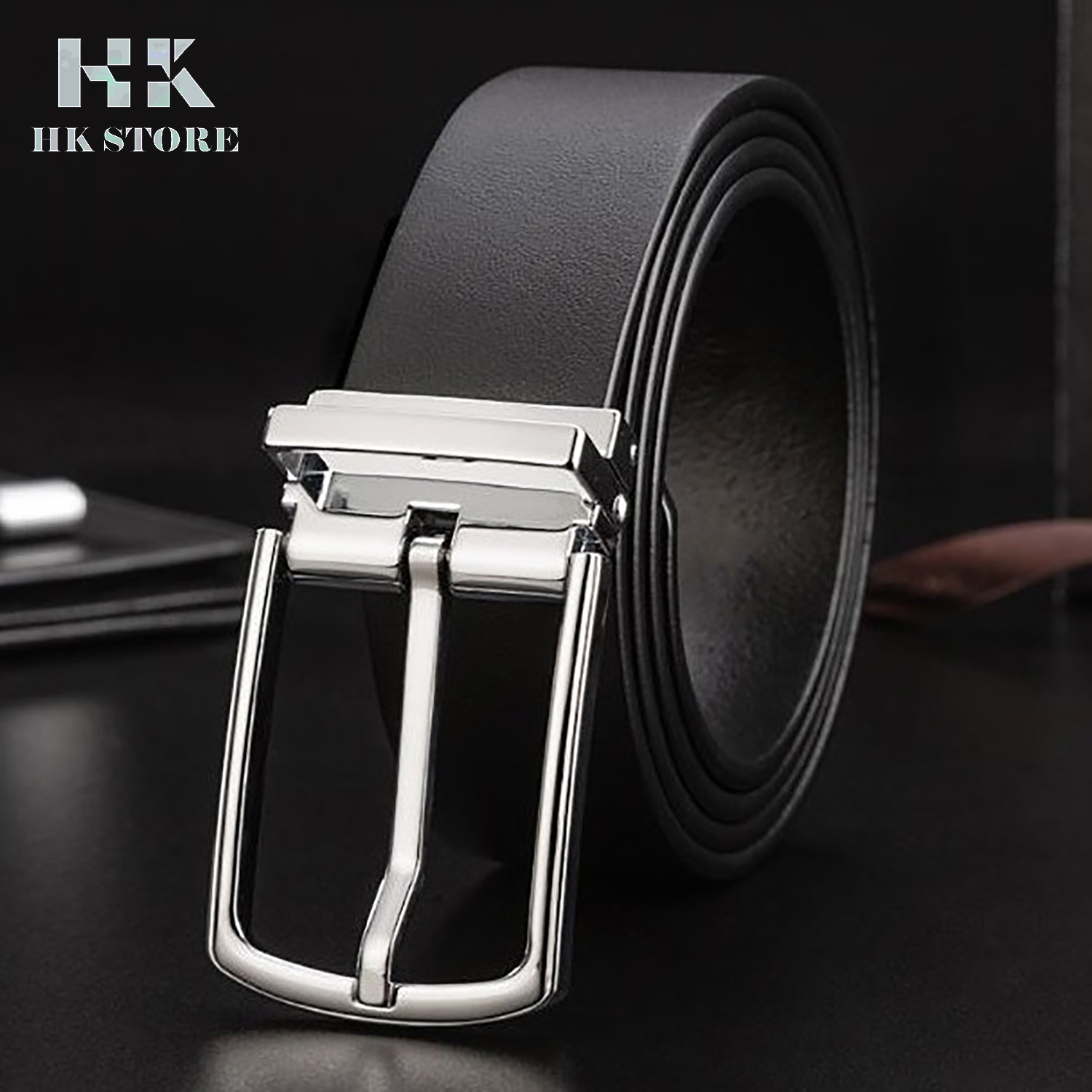 Dây lưng nam da miếng 💝 HK STORE 💝 bảo hành 5 năm đối với hàng chính hãng da bò nguyên miếng siêu đẹp siêu bền này.