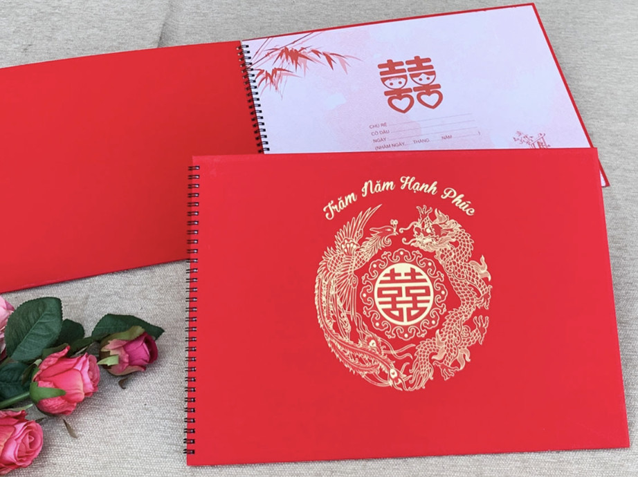 Sổ ký tên khách mời đám cưới cao cấp & bút ký tên - tony house
