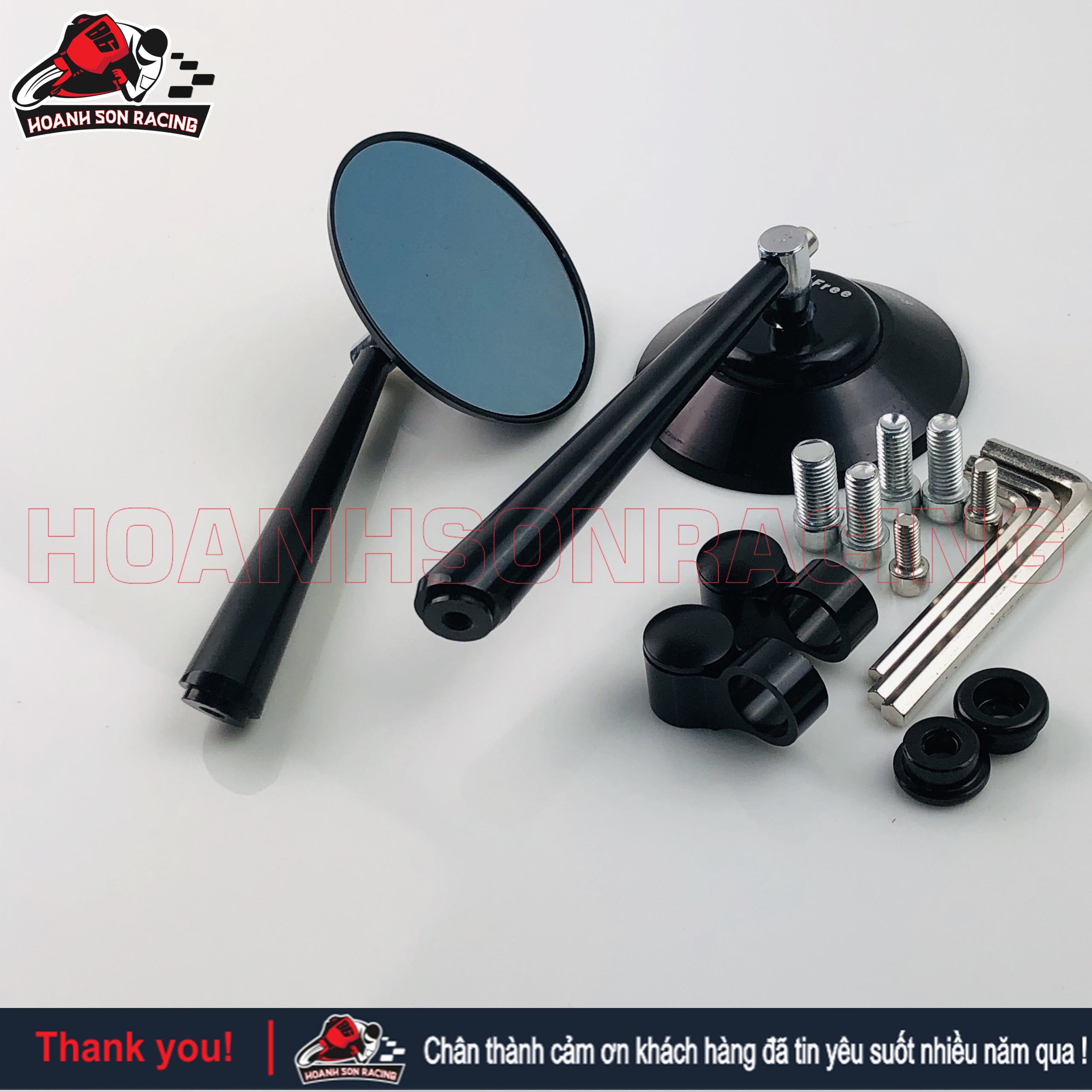 Kiếng chiếu hậu tròn Rizoma (gương xe máy) nhập khẩu fullbox dòng cao cấp gắn cho tất cả các dòng xe hiện nay đầy đủ phụ kiện kèm theo -1 cặp trái và phải (Racing Mall)