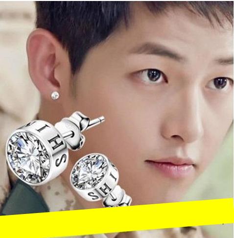 [HCM]Bông Tai Titan đá Rubby sáng chói lóa mang phong cách hàn-nhật