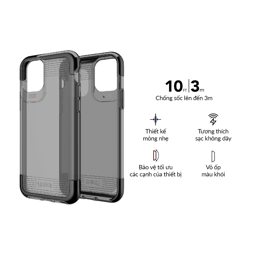Ốp lưng chống sốc siêu mỏng bảo vệ hai lớp GEAR4 D3O Wembley Apple dành cho iPhone 11 Pro