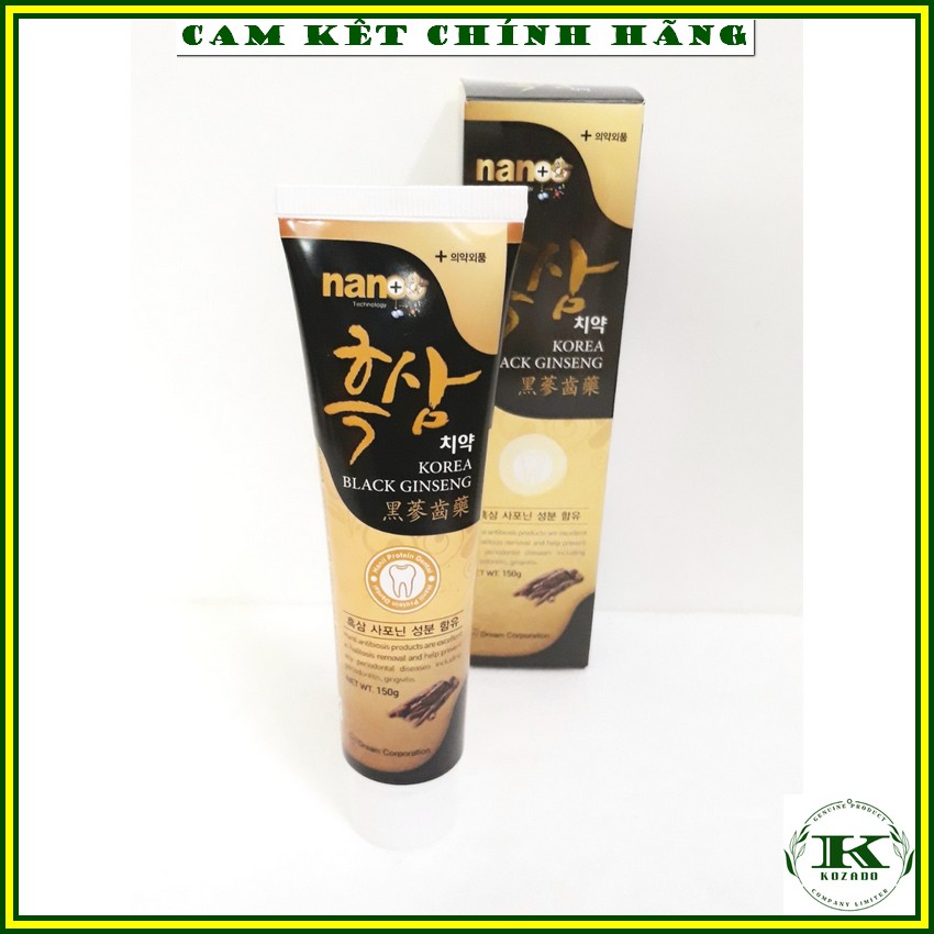 Kem đánh răng hắc sâm hàn quốc, tuýp 150g - Giúp răng chắc khỏe, trắng sáng tự nhiên