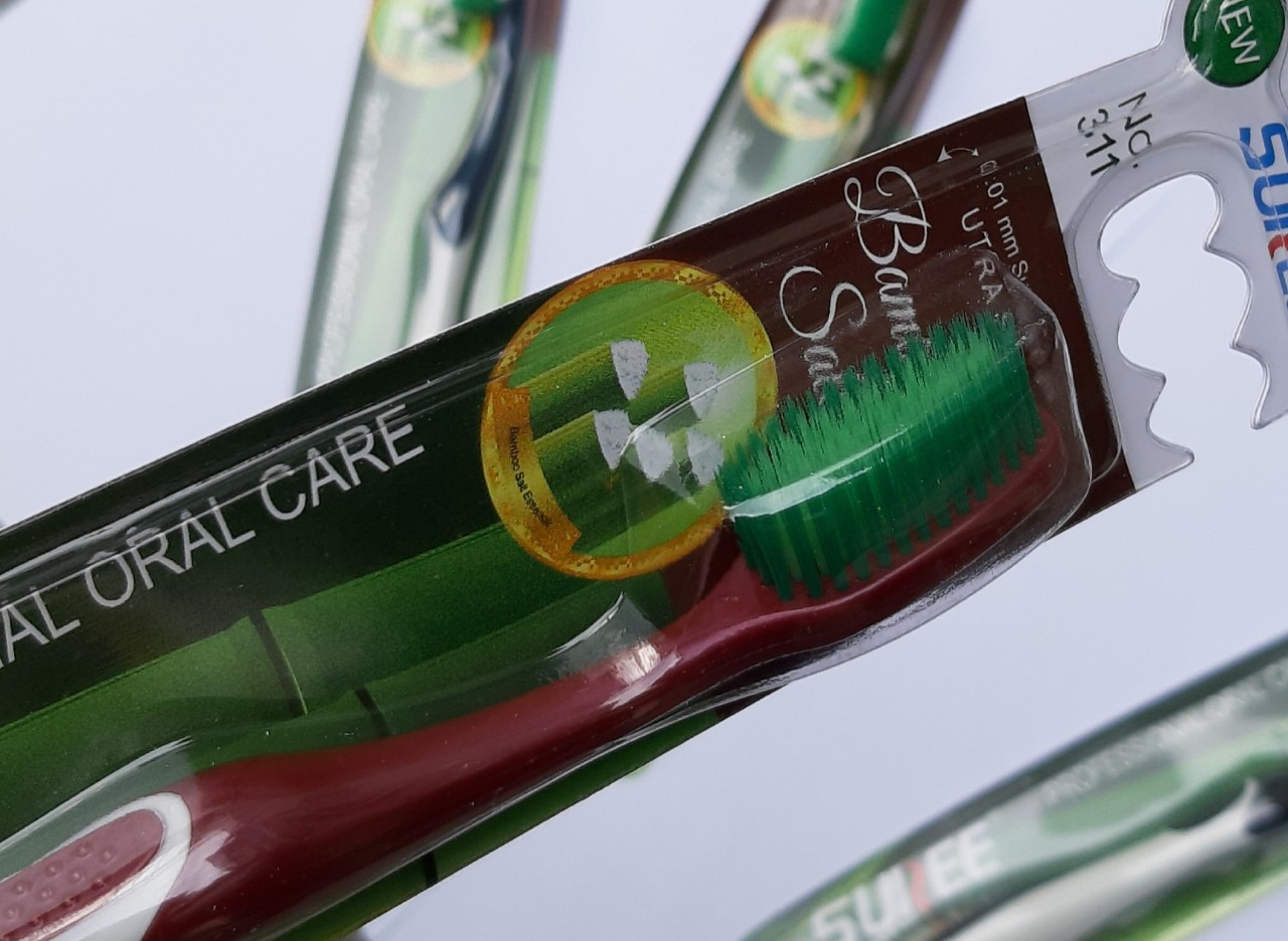 1 bamboo toothbrush with fluff for gum care Suree Thailand