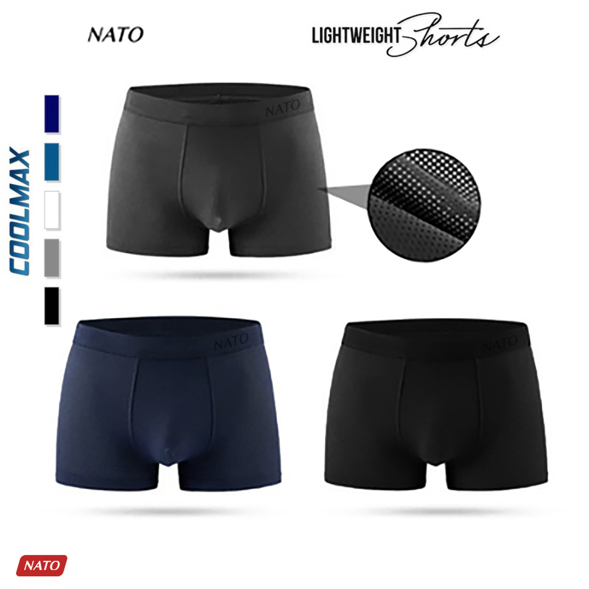  COMBO Quần Lót TRUNK Nam Vải Cotton 100% Thun Lạnh Lưới Lỗ Cao Cấp Màu Đen Xám Trơn Boxer Sịp Đùi Tam Giác Xì Lip Sì NATO 