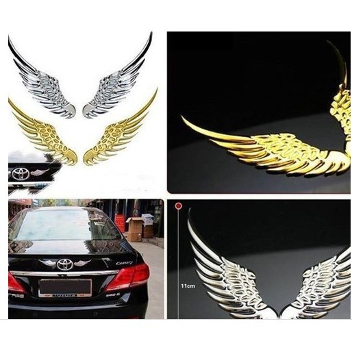 Decal đôi cánh thiên thần 3D trang trí logo xe ôtô, xe hơi | Lazada.vn