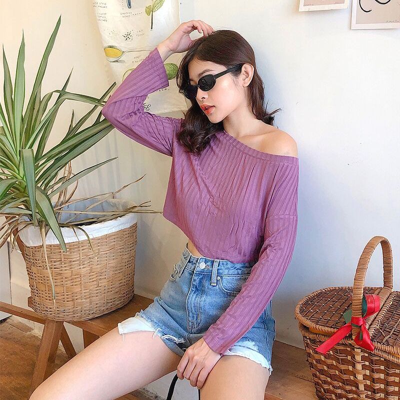 Áo thun mieu lệch vai - gm26