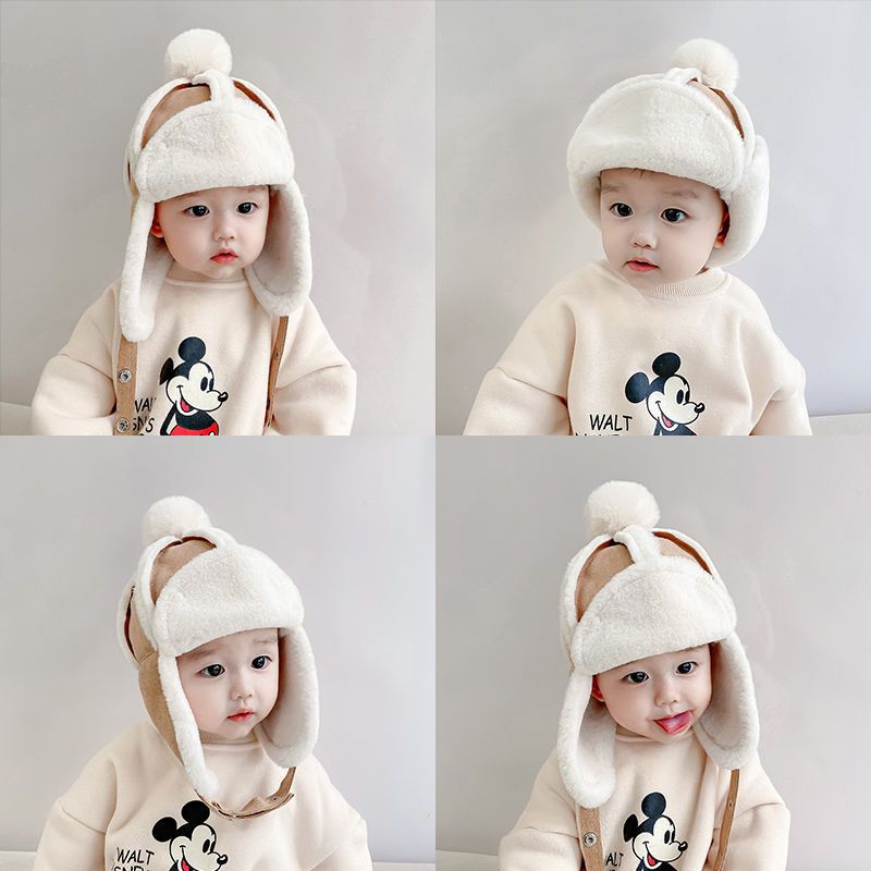 Mũ phi công lót lông mềm ấm cho bé- dành cho bé từ 6 tháng đến 2 tuổi