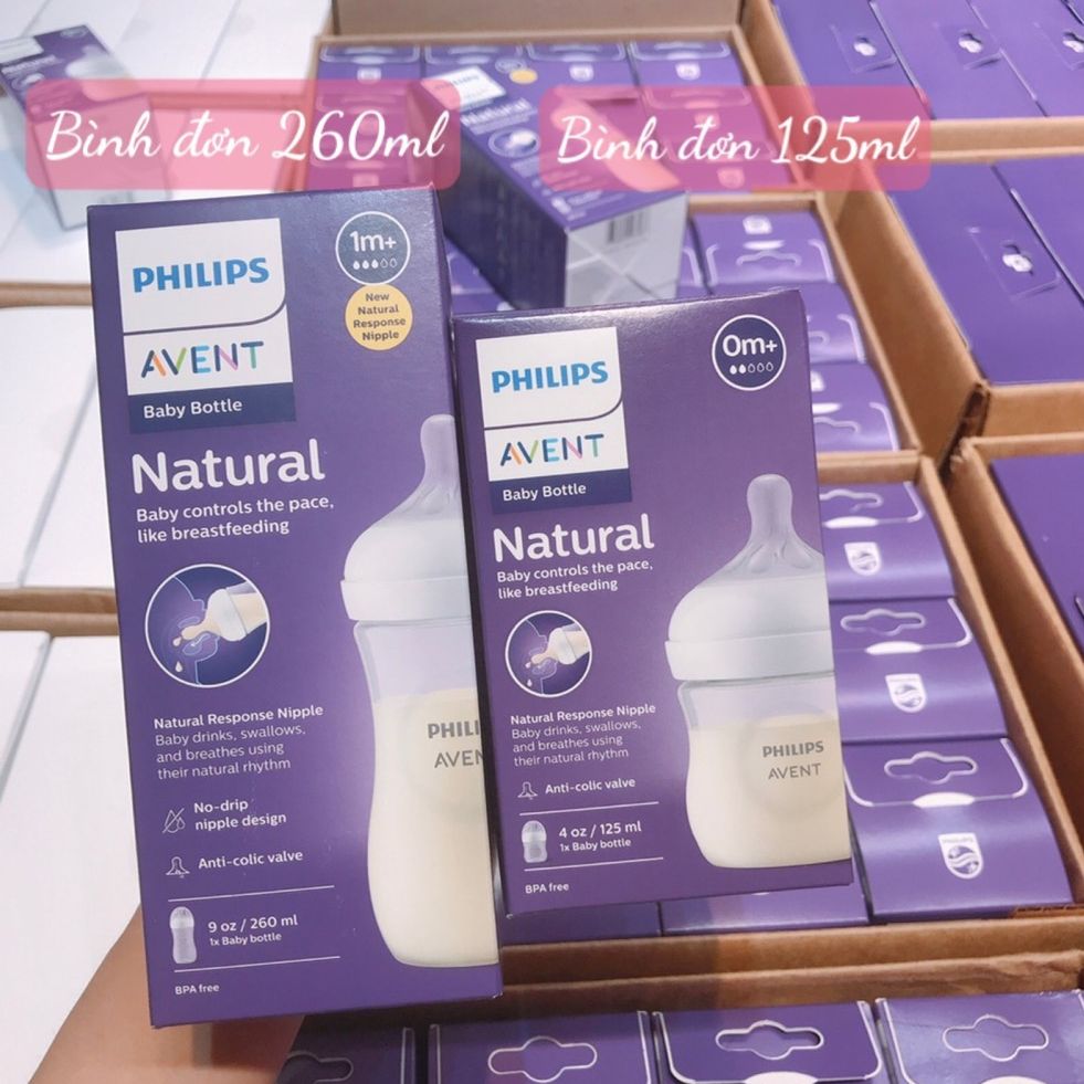 Bình sữa phillip avent thế hệ mới nhất năm 2021 - bình avent cổ rộng dung tích 125ml, 260ml, 330ml