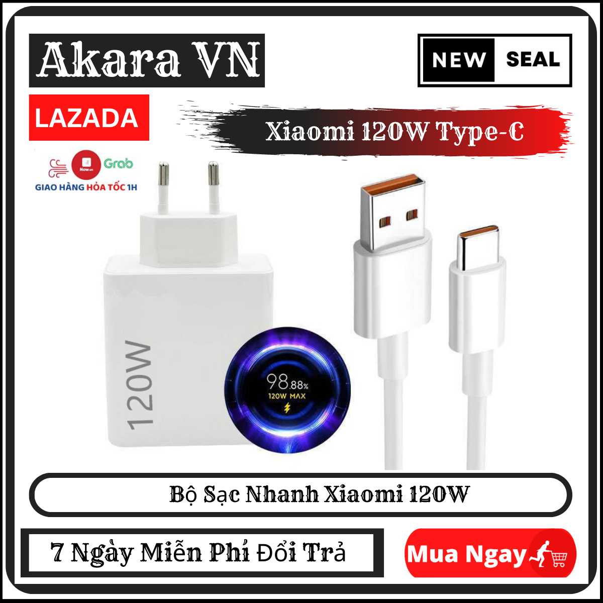 Bộ Sạc Nhanh Xiaomi 120W Bộ Sạc Xiaomi 120w Củ Với Cáp Sạc Nhanh TypeC Cap A6 Sạc Nhanh Không Nóng Máy Cho Điện Thoại Xiaomi Redmi ViVo OPPO SamSung...