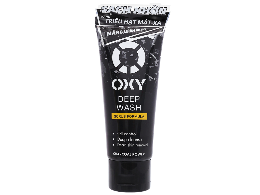 Kem rửa mặt có hạt Oxy Deep Wash sạch sâu đánh bay nhờn tút sáng da 100g