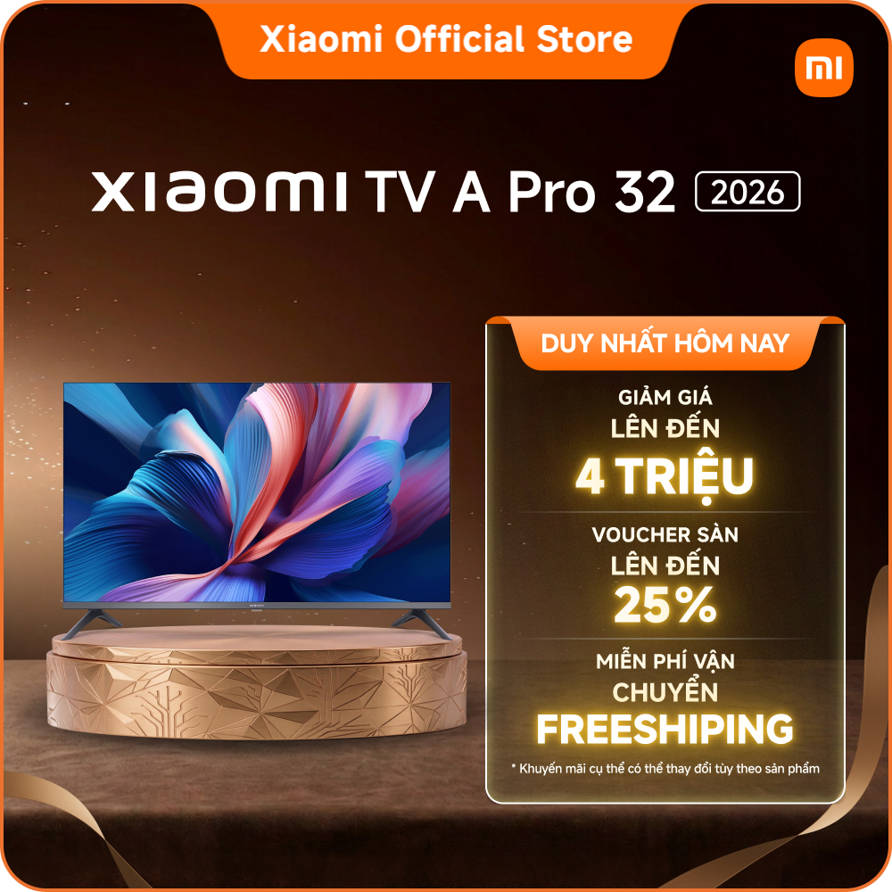 Xiaomi TV A Pro 32 2026 | Màn hình QLED sống động, rực rỡ | Bề mặt kim loại bắt mắt với thiết kế khung viền siêu mỏng | Âm thanh phong phú với Dolby Audio™, DTS:X, DTS Virtual:X | Mọi nội dung phát trực tiếp. Trên một màn hình duy nhất
