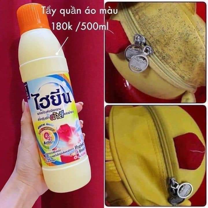 Nước tẩy quần áo Màu Hygiene 600ml Thái Lan - Tẩy an toàn bảo về màu vải