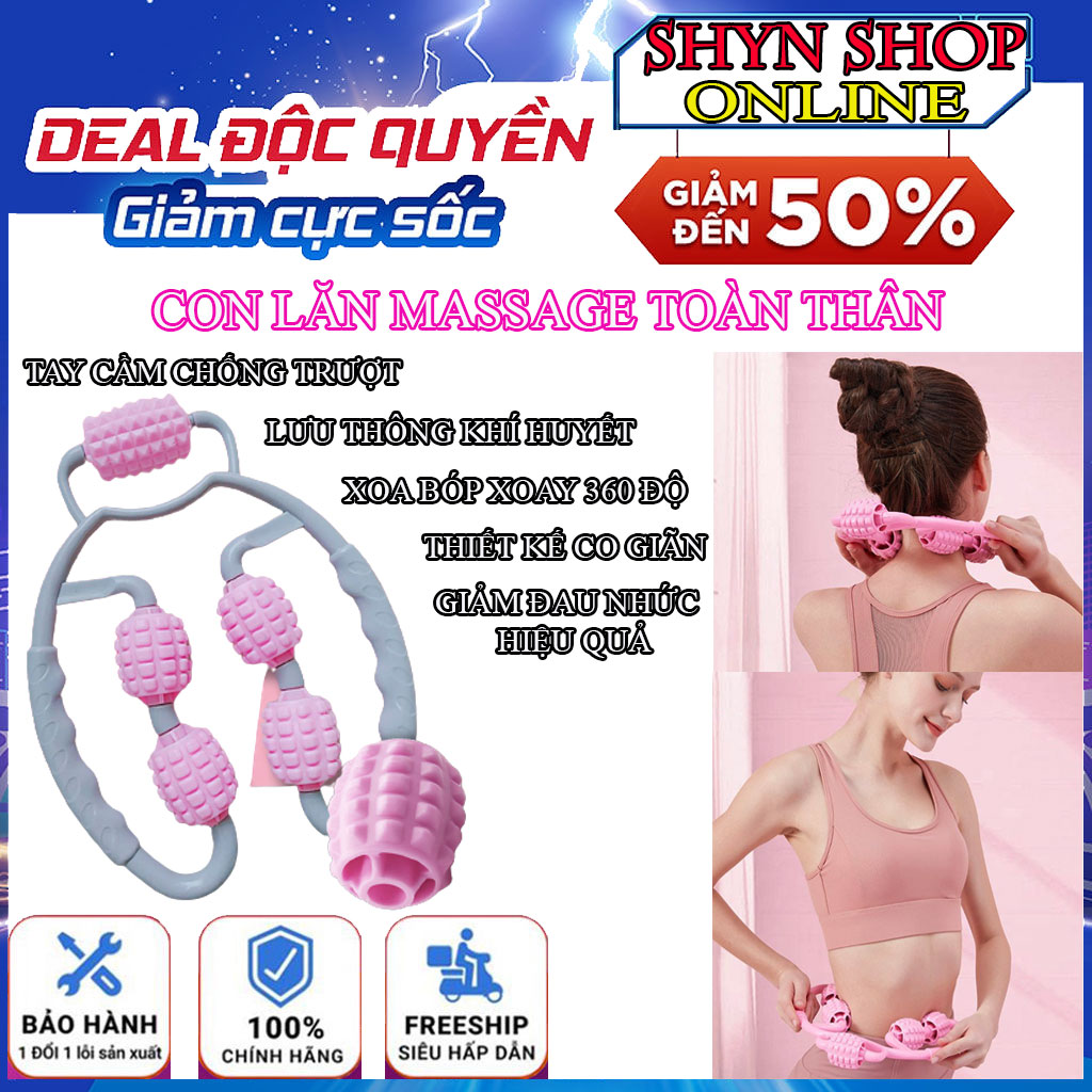 Con Lăn Mát Xa Cơ Bắp Thư Giãn Toàn Thân 5 Bánh Lăn, Con lăn massage chân 360 độ, con lăn massage toàn thân, con lăn mát xa cổ vai gáy, dụng cụ mát xa toàn thân. Cây lăn massage 3D, Con Lăn Mát Xa Giảm đau và massage toàn thân