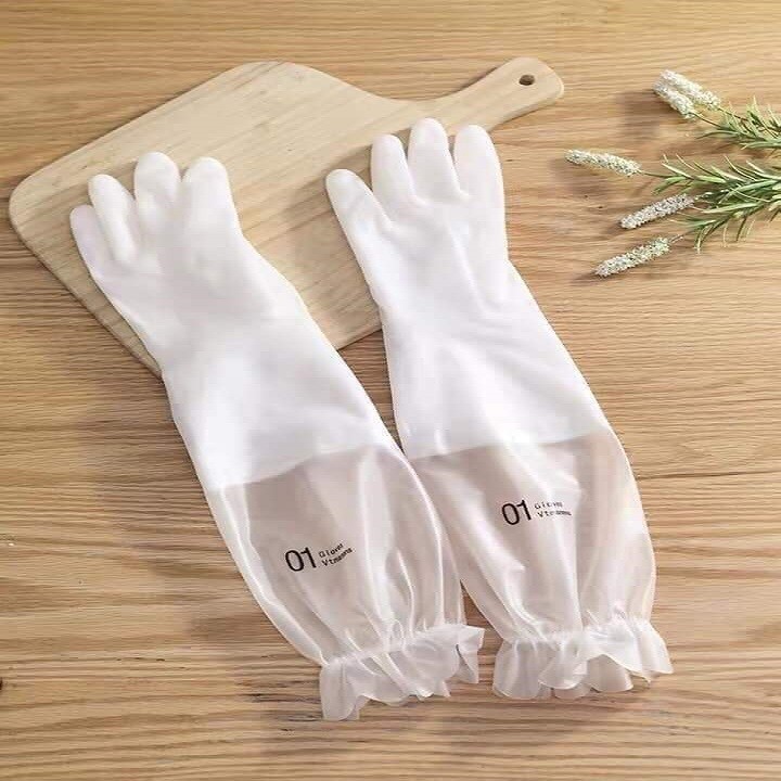 Găng tay siêu dai có lót nỉ giúp rửa bát dọn dẹp không bị lạnh