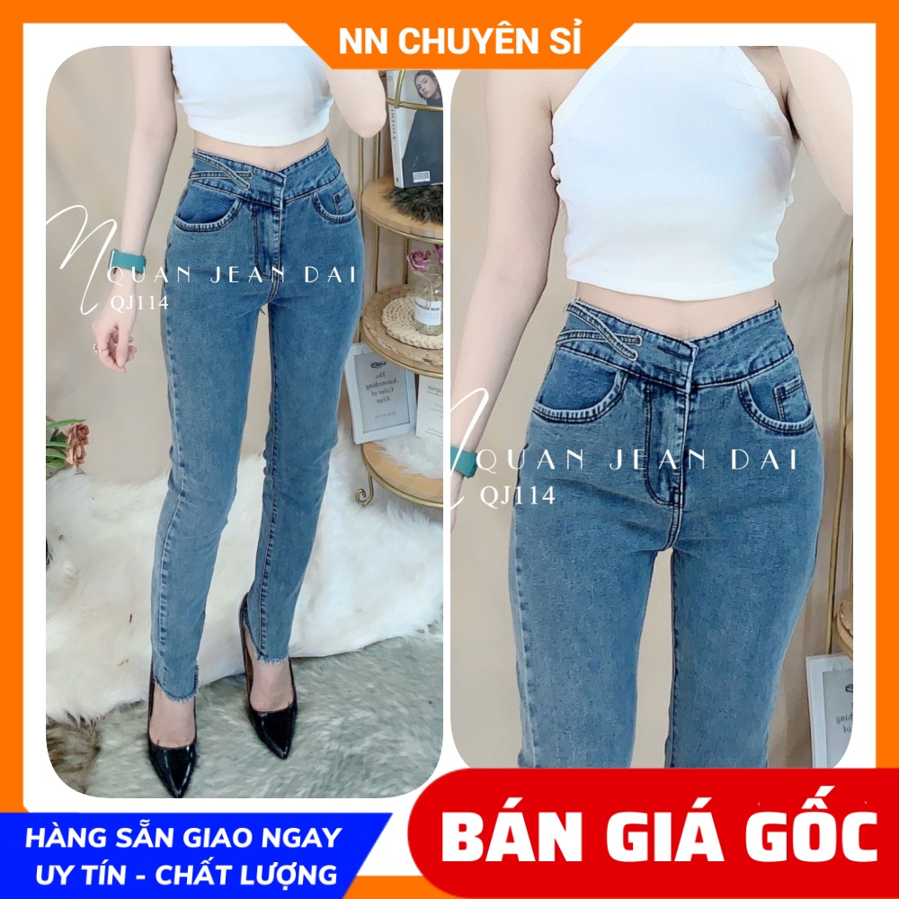 Quần jean nữ qj114 🎀 ảnh thật 🎀 quần jean nữ 🎀 quần bò 🎀 quần jean lưng kiểu - skinny jean