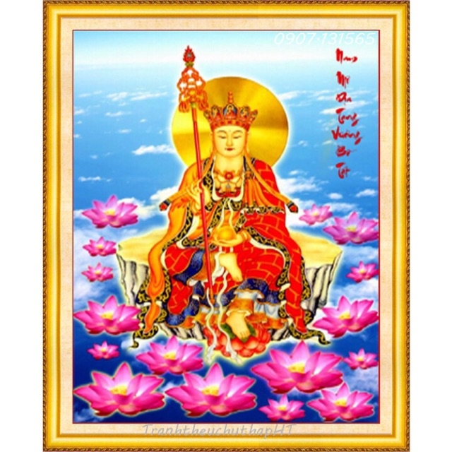 Tranh đính đá Phật Địa Tạng Vương 50x65cm