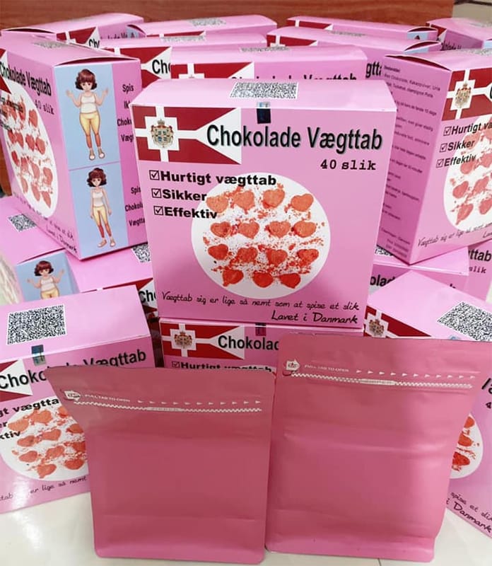 Kẹo socola giảm cân Chokolade Vaegttab, bản mới màu hồng