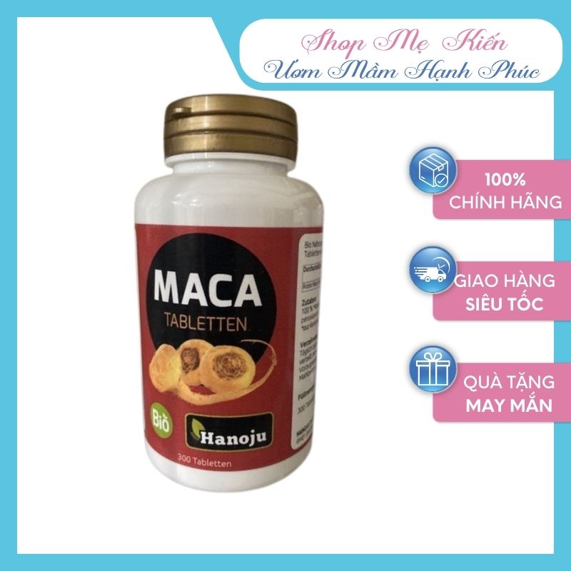 Bio maca tabletten hanoju hộp đỏ 300 viên - hàng chuẩn đức- shop mẹ kiến