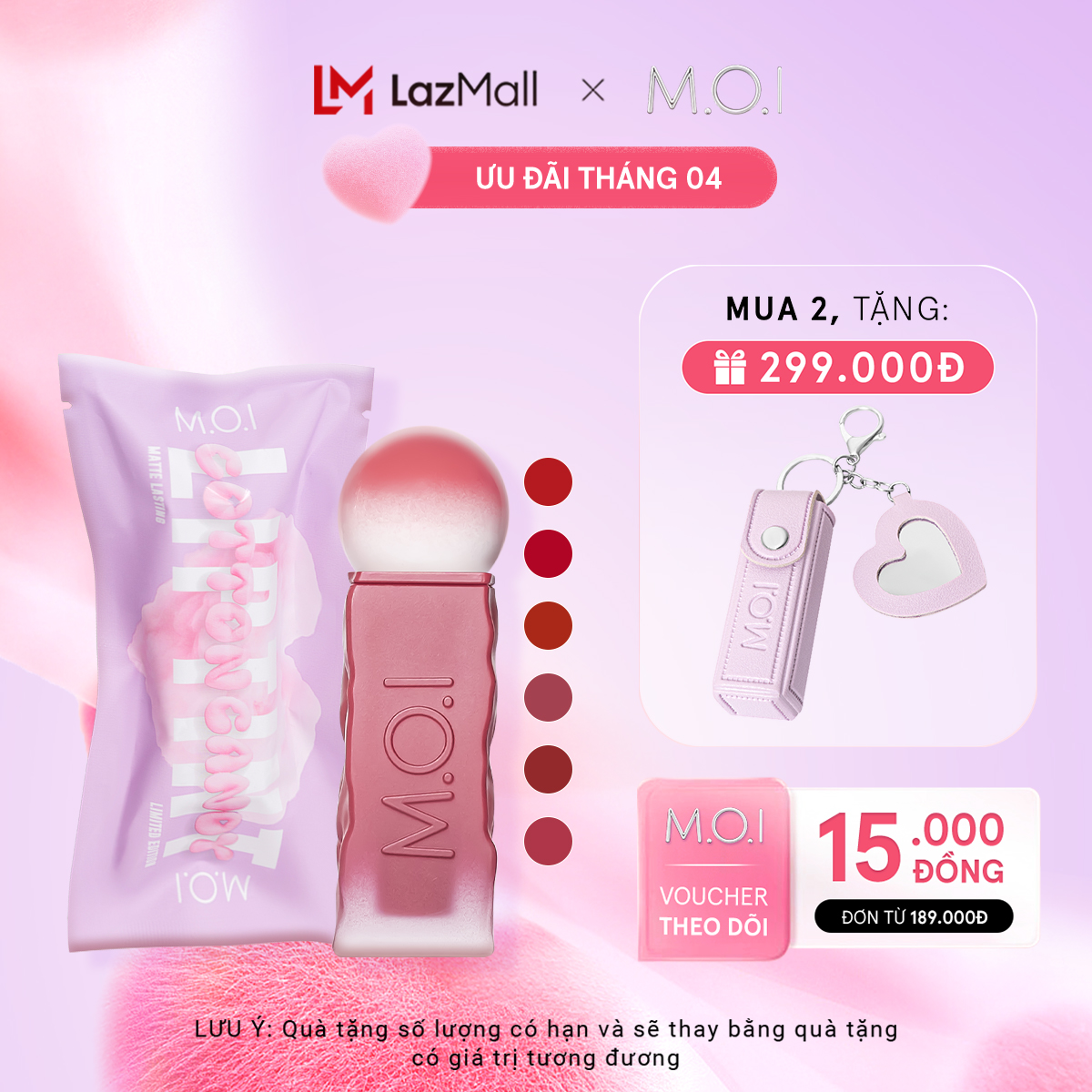 Son tint lì MOI Cotton Candy - Son Kẹo Nhẹ Như Bông - Matte Lasting Lip Tint