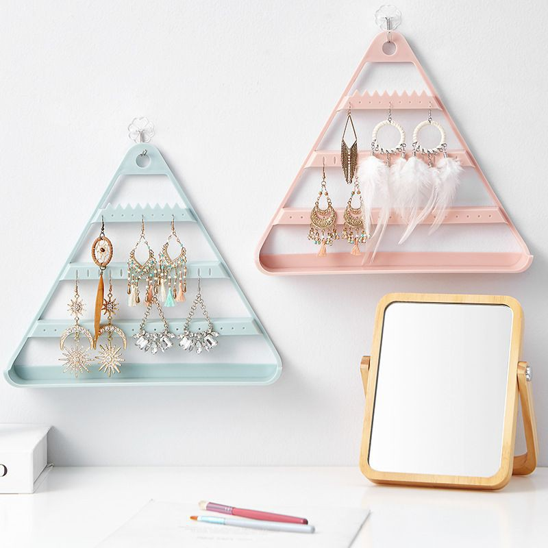 Kệ Treo Trang Sức Phụ Kiện Hình Tam Giác Sang Trọng 29 x 26cm - Màu Xanh