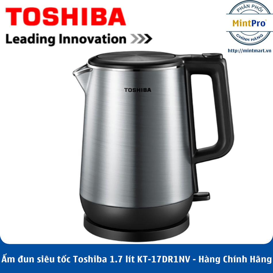 Ấm đun siêu tốc toshiba 1.7 lít kt-17dr1nv - hàng chính hãng