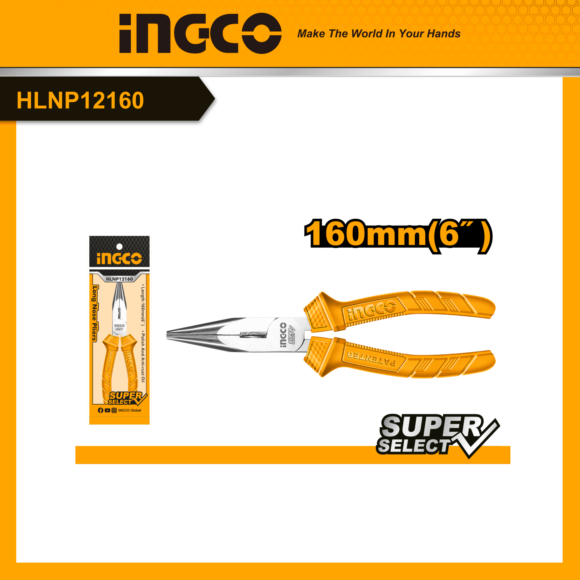 INGCO HLNP12160 Kềm mỏ dài 6