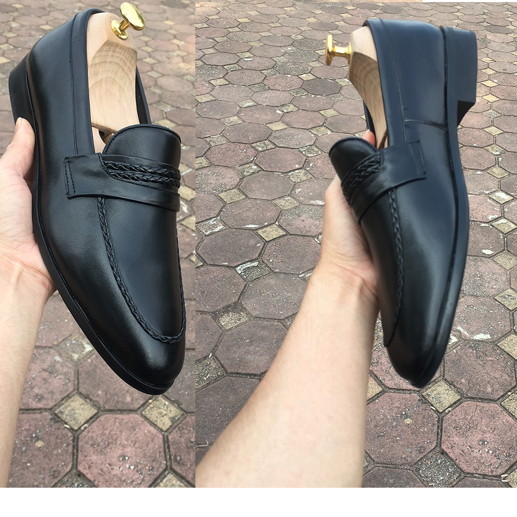 Giày lười da bò nam bảo hành 12